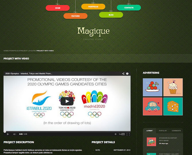 Web Sitesi HTML-CSS Tema MAGIQUE