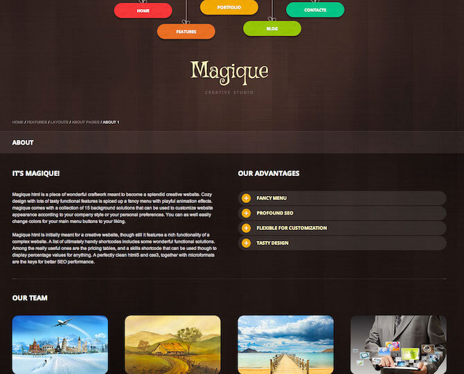 Web Sitesi HTML-CSS Tema MAGIQUE