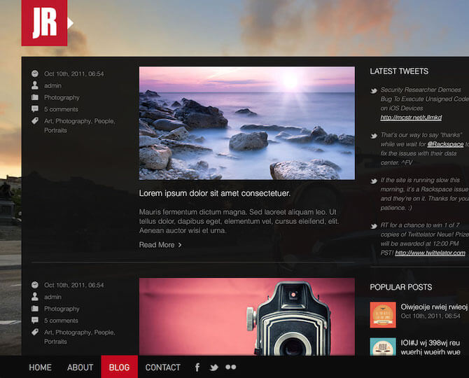 Web Sitesi HTML-CSS Tema JRPHOTOGRAPHY